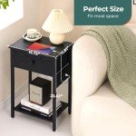 Yoobure Industrial Nightstand with Charging Station