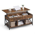 Rustic Lift Top Coffee Table with Hidden Storage