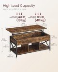 Rustic Lift Top Coffee Table with Hidden Storage