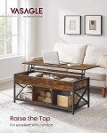 Rustic Lift Top Coffee Table with Hidden Storage
