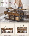 Rustic Lift Top Coffee Table with Hidden Storage