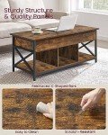 Rustic Lift Top Coffee Table with Hidden Storage