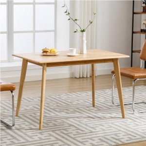 Solid Bamboo Rectangular Dining Table for Small Spaces