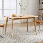 Solid Bamboo Rectangular Dining Table for Small Spaces