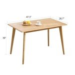 Solid Bamboo Rectangular Dining Table for Small Spaces