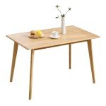 Solid Bamboo Rectangular Dining Table for Small Spaces
