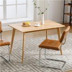 Solid Bamboo Rectangular Dining Table for Small Spaces