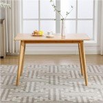 Solid Bamboo Rectangular Dining Table for Small Spaces