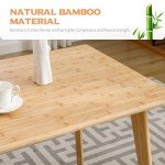 Solid Bamboo Rectangular Dining Table for Small Spaces