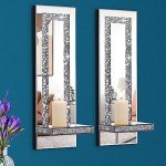 Crystal Crush Diamond Silver Candle Sconces Set of 2