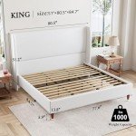 Jocisland King Upholstered Bed Frame with Headboard