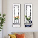 Crystal Crush Diamond Silver Candle Sconces Set of 2