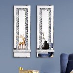 Crystal Crush Diamond Silver Candle Sconces Set of 2