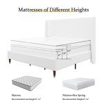 Jocisland King Upholstered Bed Frame with Headboard