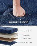 SONGMICS Foldable Storage Ottoman Bench in Midnight Blue