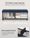 SONGMICS Foldable Storage Ottoman Bench in Midnight Blue