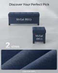 SONGMICS Foldable Storage Ottoman Bench in Midnight Blue