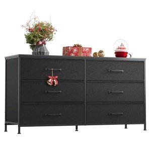 WLIVE 6-Drawer Fabric Dresser and TV Stand