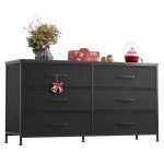 WLIVE 6-Drawer Fabric Dresser and TV Stand