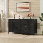 WLIVE 6-Drawer Fabric Dresser and TV Stand