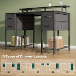 Huuger 47" LED Gaming & Office Desk with Storage