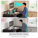 Huuger 47" LED Gaming & Office Desk with Storage