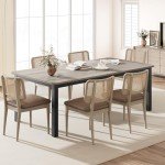 Industrial Grey Dining Table for 6-8 People