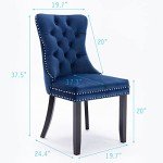 Blue Velvet Dining Chairs Set of 2