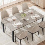 Industrial Grey Dining Table for 6-8 People