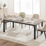 Industrial Grey Dining Table for 6-8 People