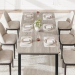 Industrial Grey Dining Table for 6-8 People