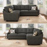 HONBAY L-Shaped Convertible Sectional Sofa - Dark Grey