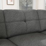 HONBAY L-Shaped Convertible Sectional Sofa - Dark Grey