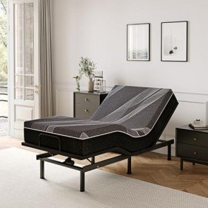 Dyonery Twin XL Adjustable Bed Frame & Mattress Set