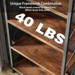 Tall 5-Tier Rustic Brown Bookshelf for Home