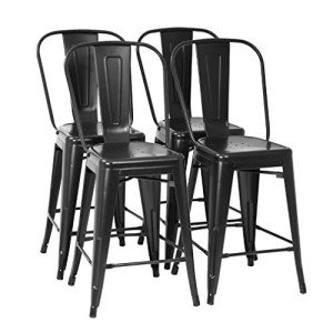 Set of 4 Industrial Counter Height Bar Stools