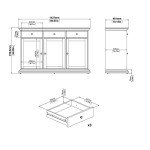 Tvilum Sonoma Sideboard with 3 Doors and Drawers