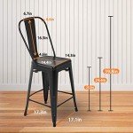 Set of 4 Industrial Counter Height Bar Stools