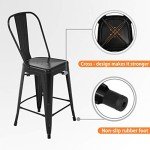 Set of 4 Industrial Counter Height Bar Stools