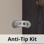 LIKIMIO Vintage Black Nightstand with Charging Station