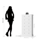 Stylish 6 Drawer White Tall Dresser with Handles