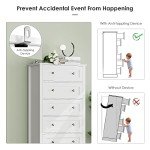 Stylish 6 Drawer White Tall Dresser with Handles