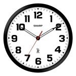 12" Black Atomic Wall Clock - Automatic & Stylish