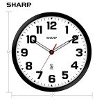 12" Black Atomic Wall Clock - Automatic & Stylish