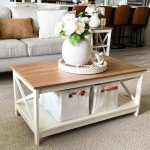 Modern Farmhouse Coffee Table with Storage - 2 Tiers