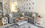 Modern Farmhouse Coffee Table with Storage - 2 Tiers