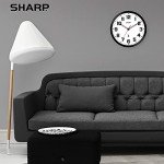 12" Black Atomic Wall Clock - Automatic & Stylish