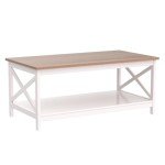 Modern Farmhouse Coffee Table with Storage - 2 Tiers