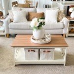 Modern Farmhouse Coffee Table with Storage - 2 Tiers
