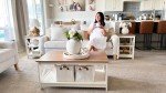 Modern Farmhouse Coffee Table with Storage - 2 Tiers